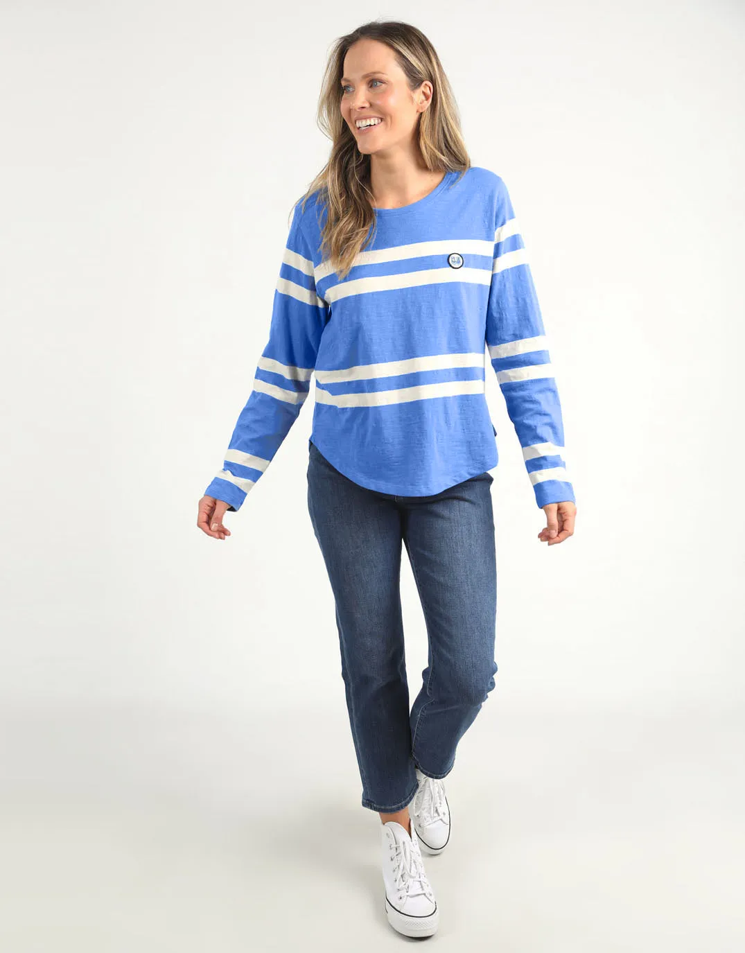 Allegra Long Sleeve Tee - Cerulean Blue