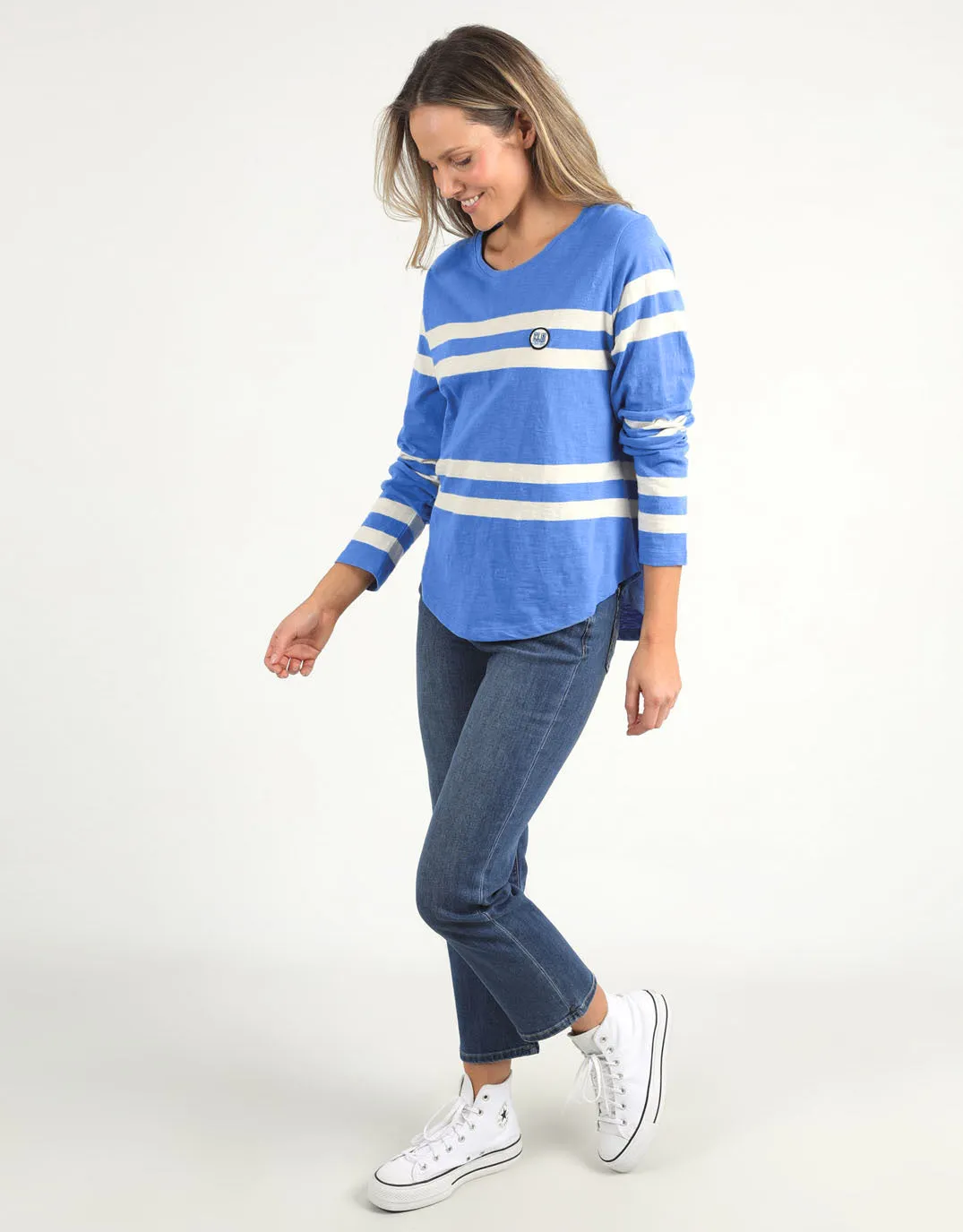 Allegra Long Sleeve Tee - Cerulean Blue