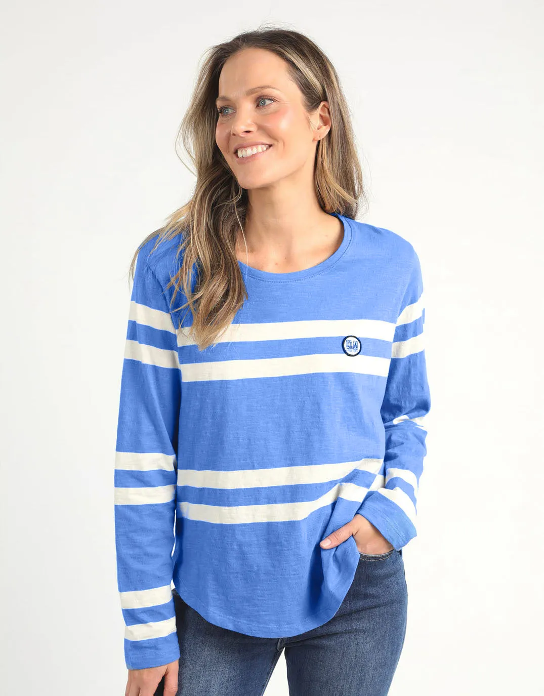 Allegra Long Sleeve Tee - Cerulean Blue