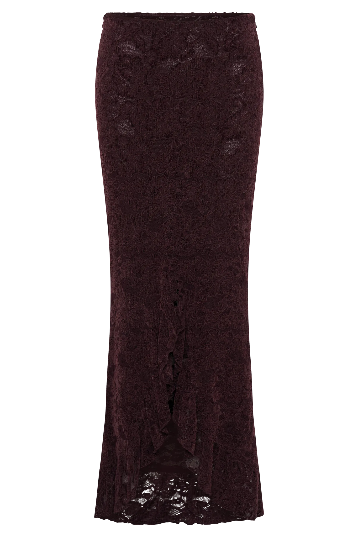 Artemis Lace Plisse Maxi Skirt - Plum