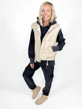 Autumn Mist Padded Vest- BONE