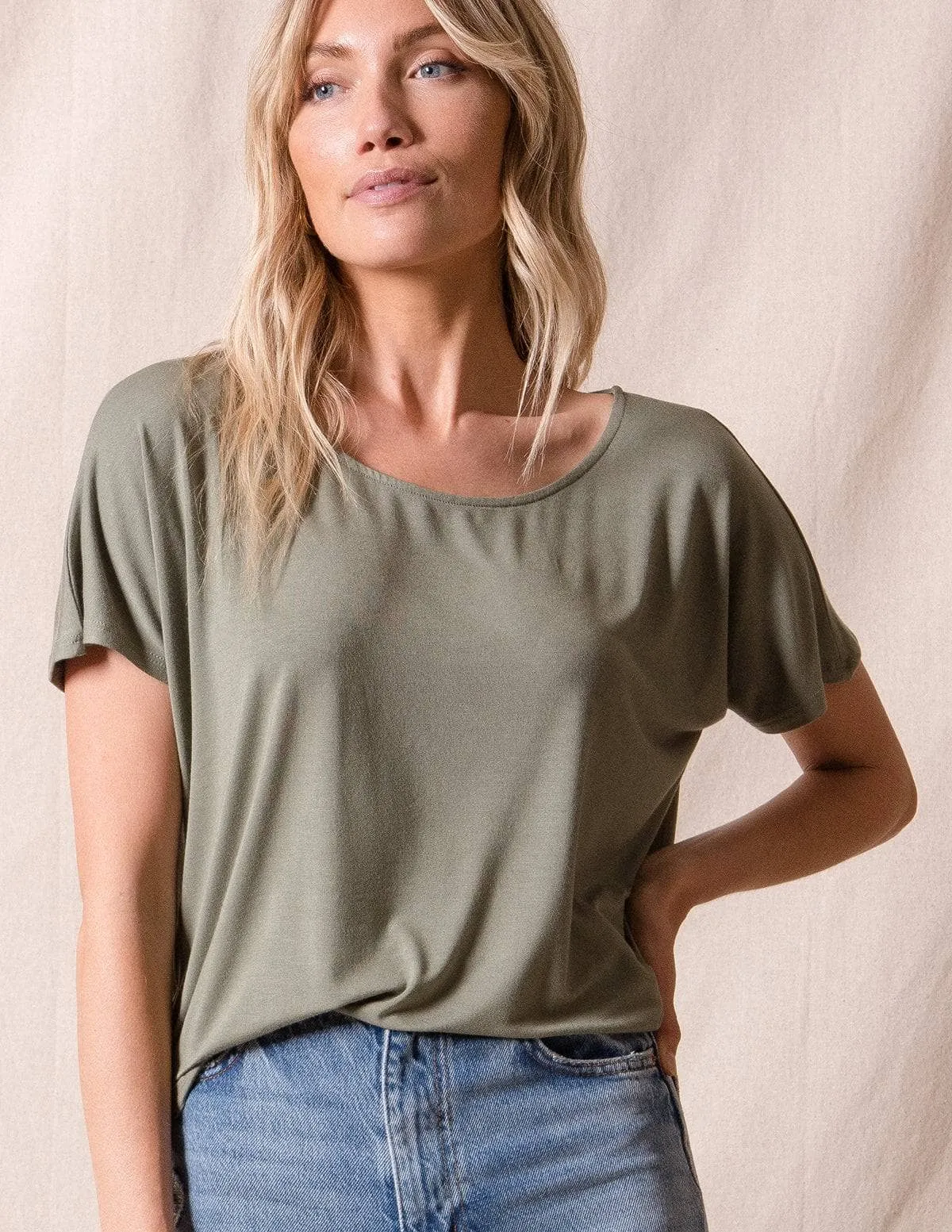 Bamboo Dolman Tee - Sage