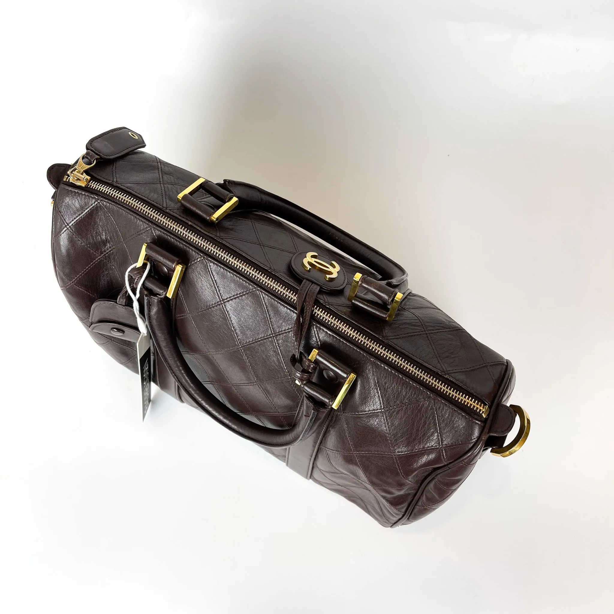 Boston Speedy Brown Quilted Leather Bag