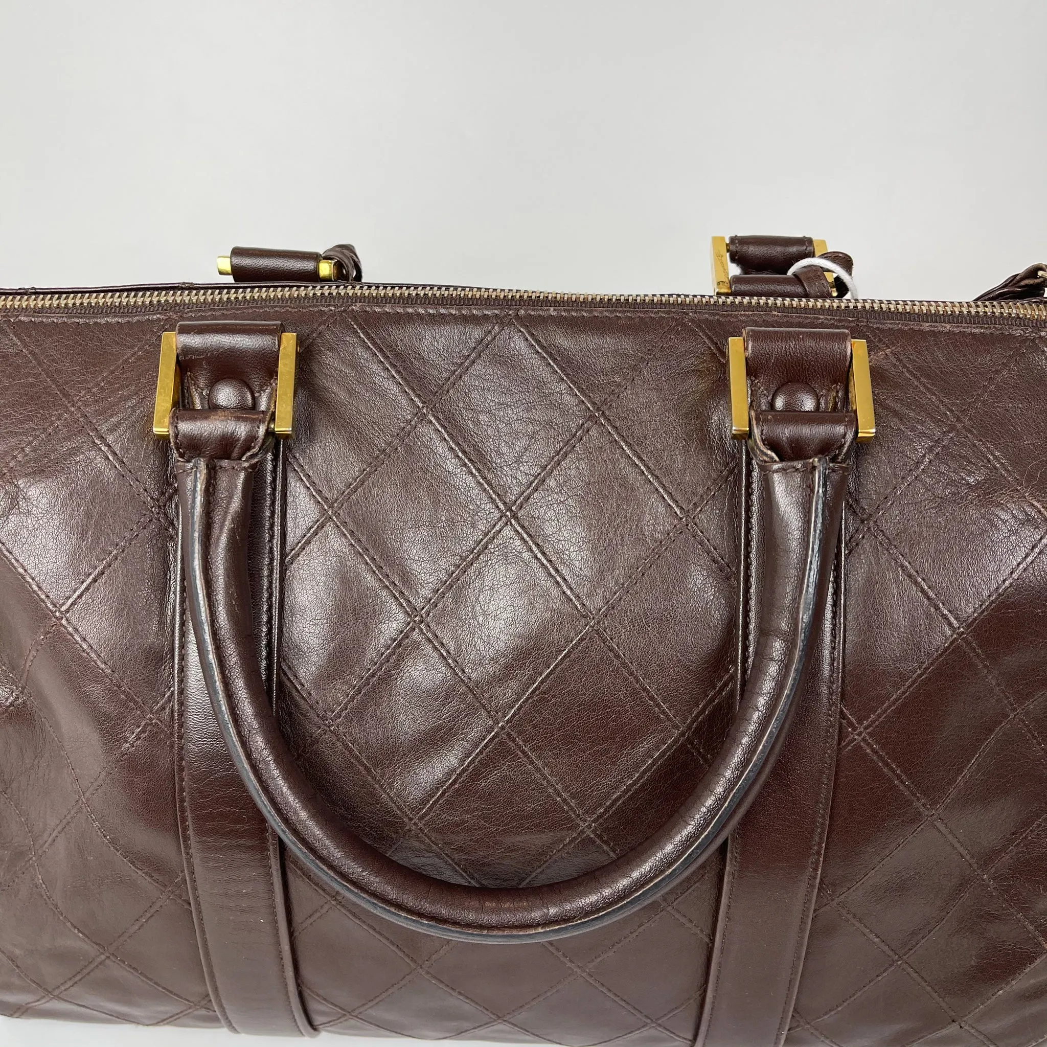 Boston Speedy Brown Quilted Leather Bag