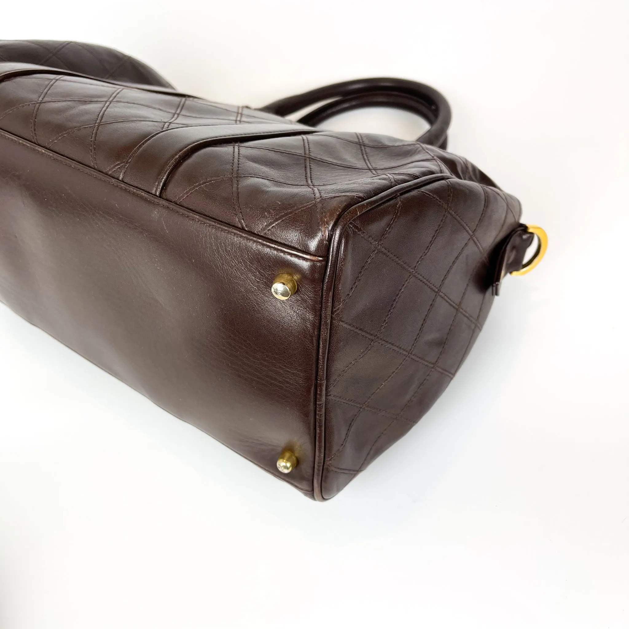 Boston Speedy Brown Quilted Leather Bag