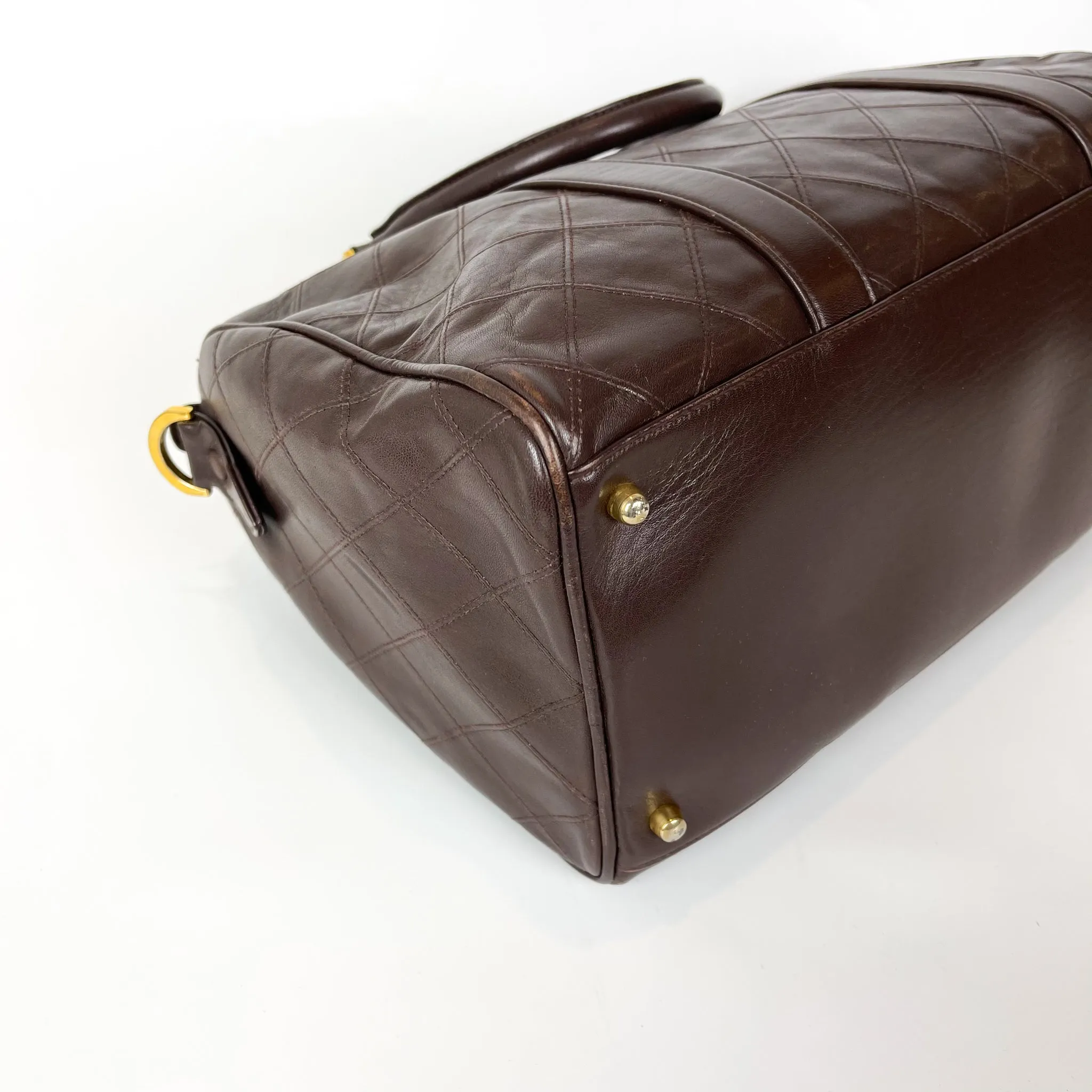 Boston Speedy Brown Quilted Leather Bag