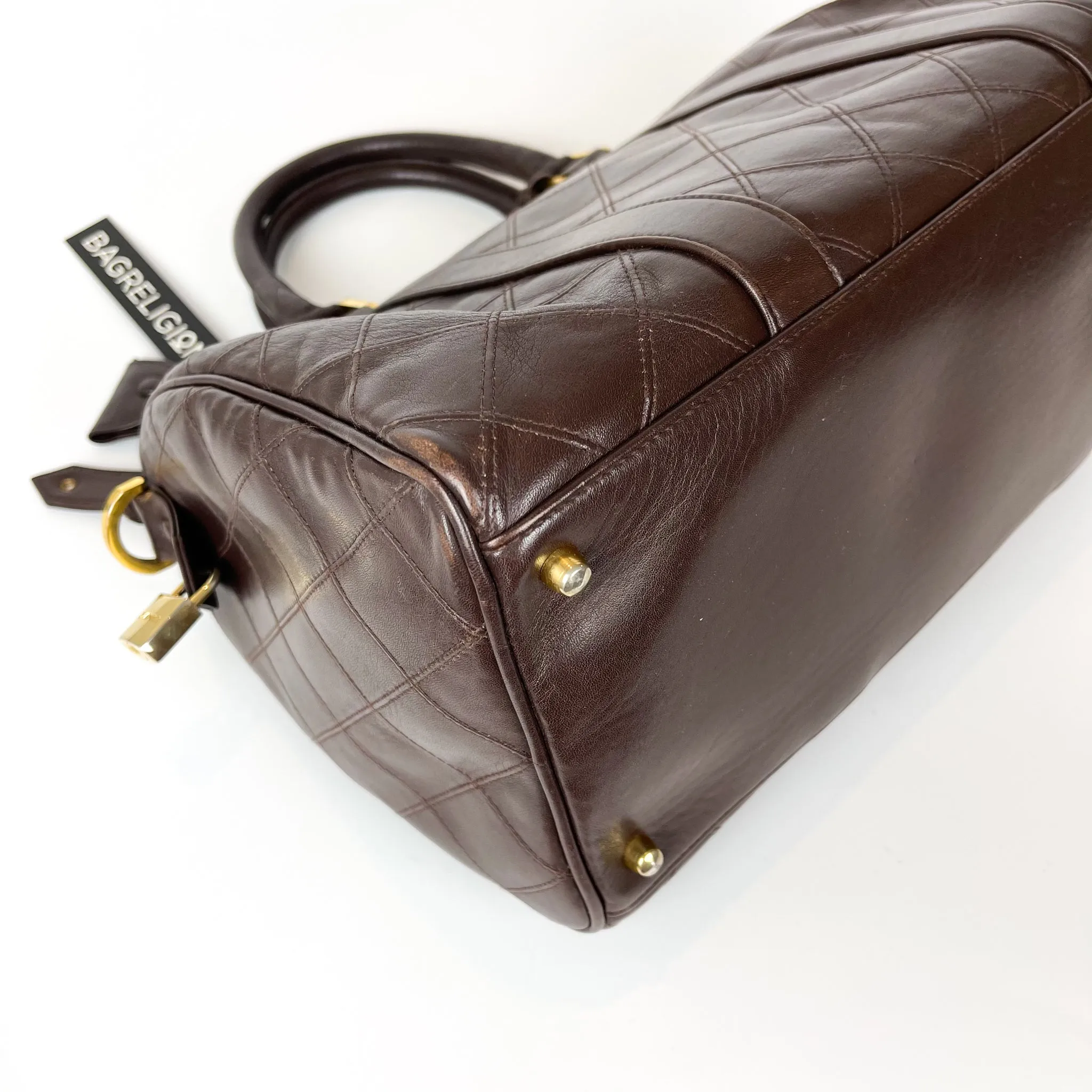 Boston Speedy Brown Quilted Leather Bag