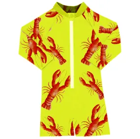 Bright Lobster Unisex Long Sleeve Zip Swimmers