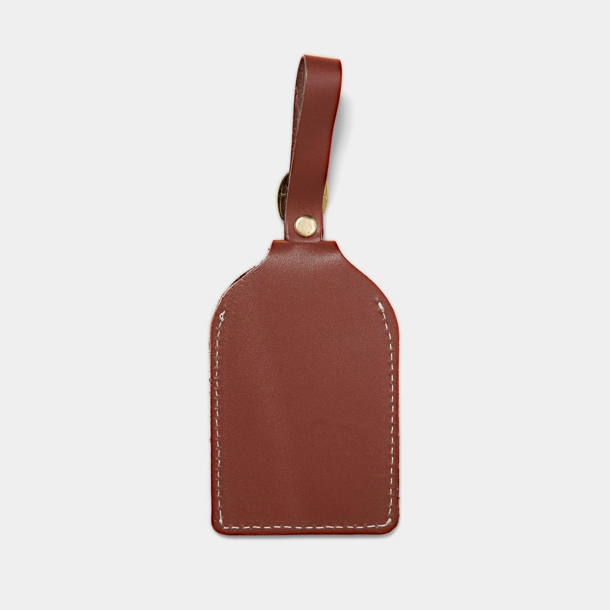 British Brown Leather - Luggage Tag