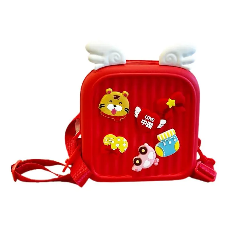 Crimson Red Winged Mini Movable Trinkets Fashion Backpack