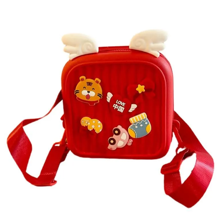 Crimson Red Winged Mini Movable Trinkets Fashion Backpack