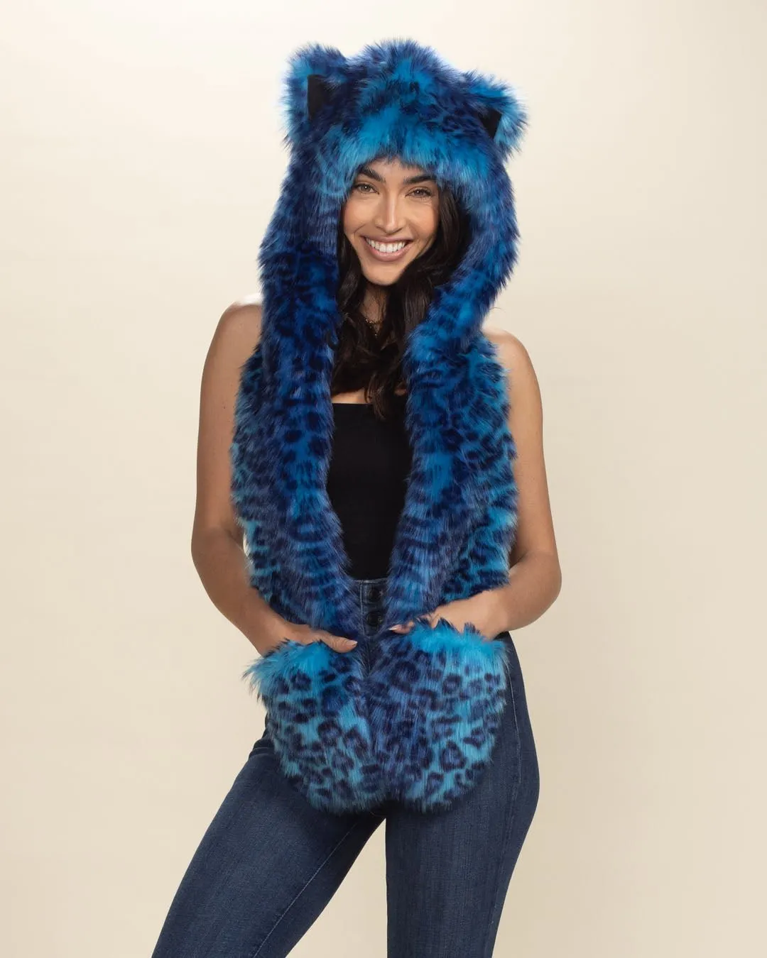 Electric Blue Lynx Collector Edition Faux Fur Hood | Women's