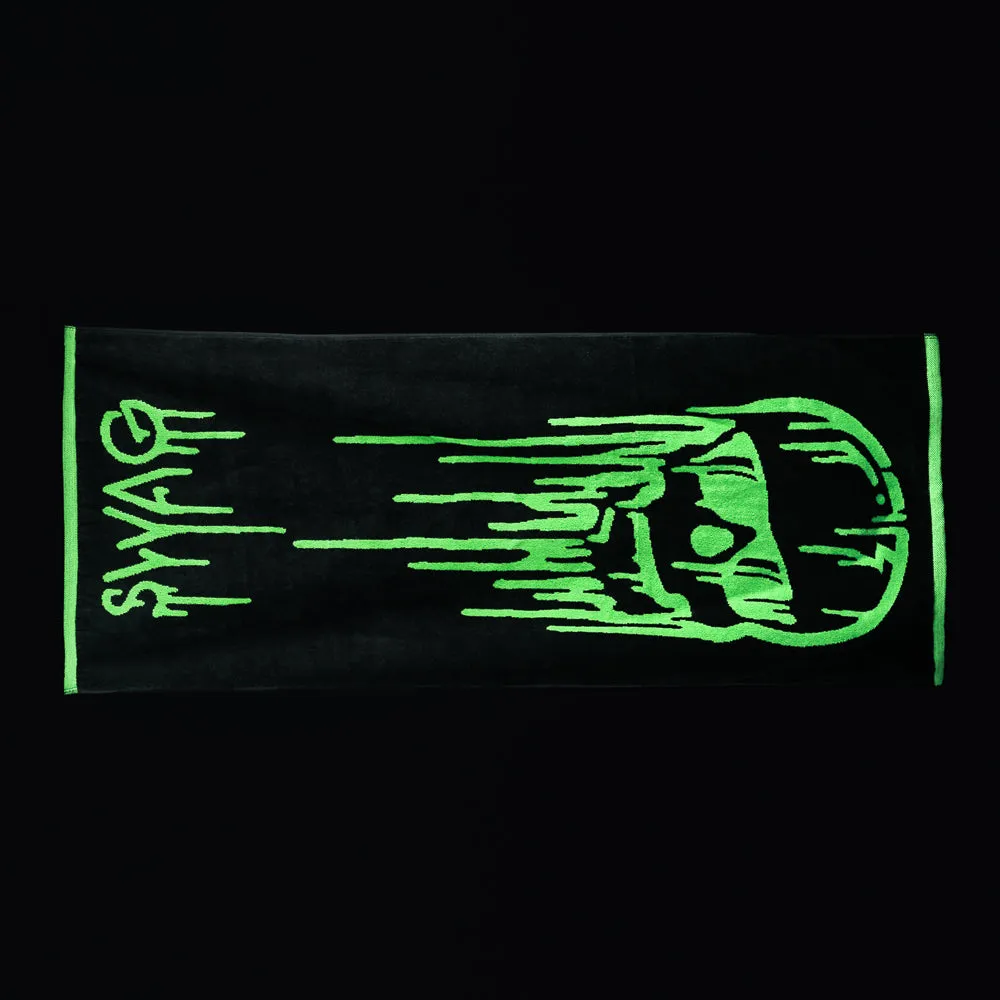 Green Dripping Skull Towel