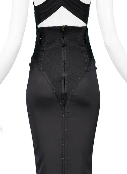 GUCCI BY TOM FORD BLACK CORSET GOWN 2003