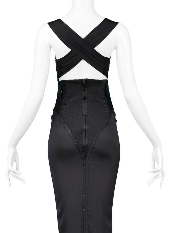 GUCCI BY TOM FORD BLACK CORSET GOWN 2003