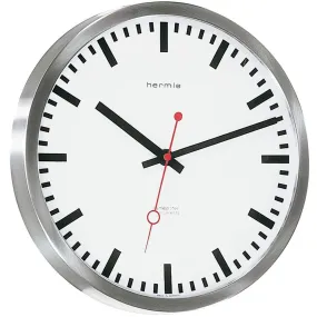 Hermle 30471-002100 "Grand Central" Stainless Steel Wall Clock