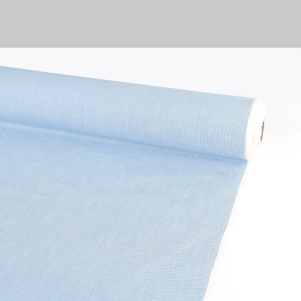 Micro Stripe Cotton / Poly - Bice Blue