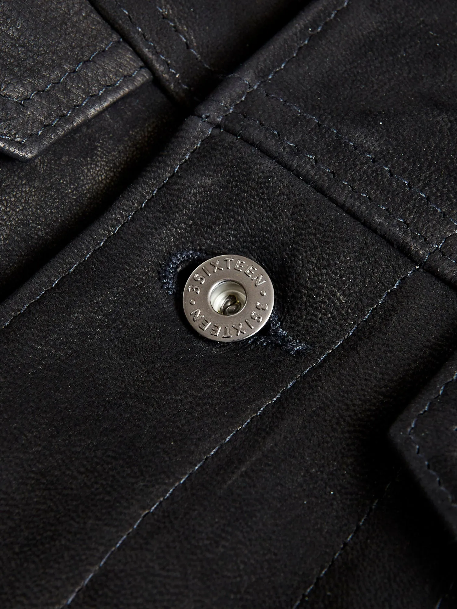 "3sixteen x Schott NYC" Goatskin Type-3 Leather Jacket in Black