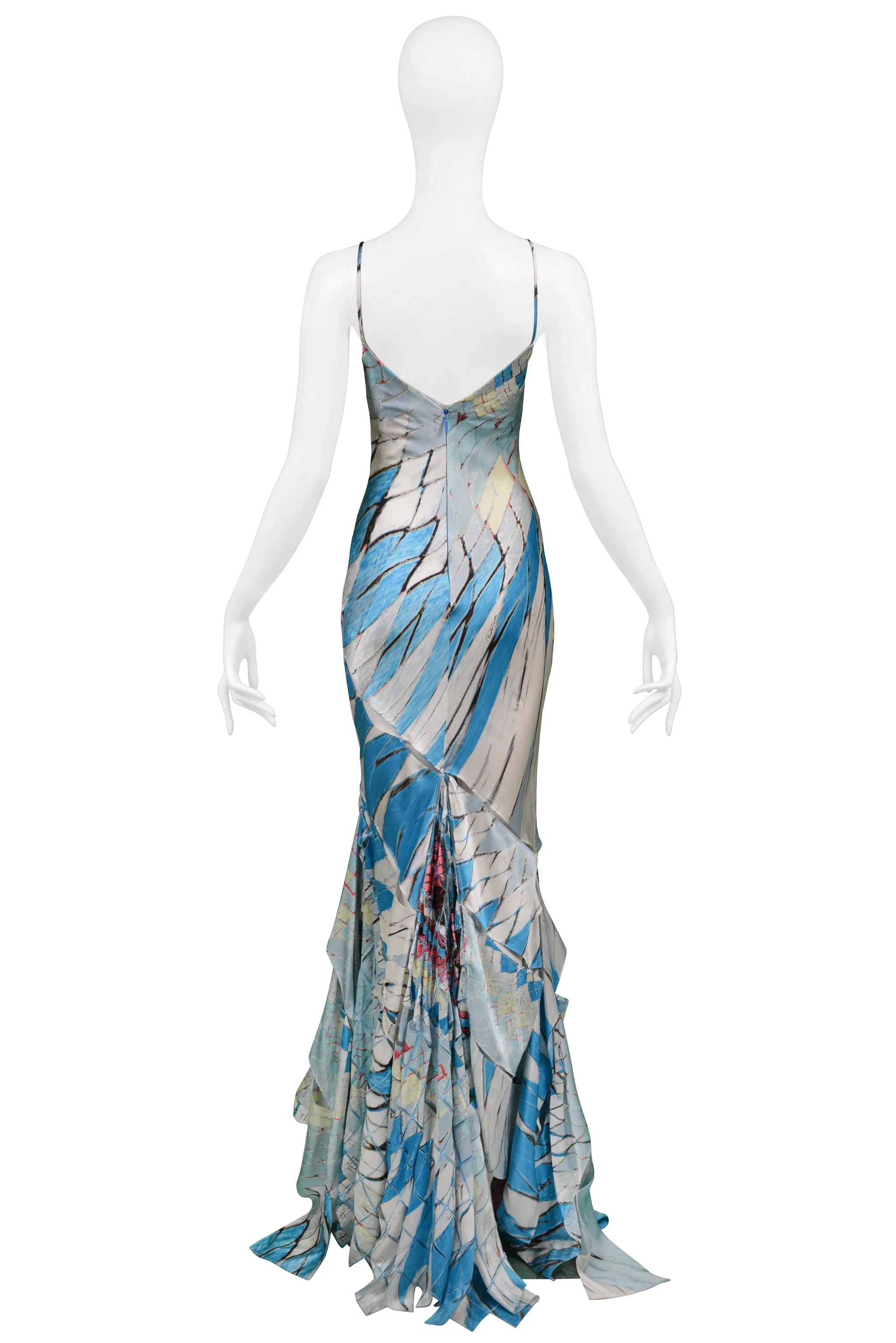 ROBERTO CAVALLI MULTICOLOR KALEIDOSCOPE PRINT GOWN 2004