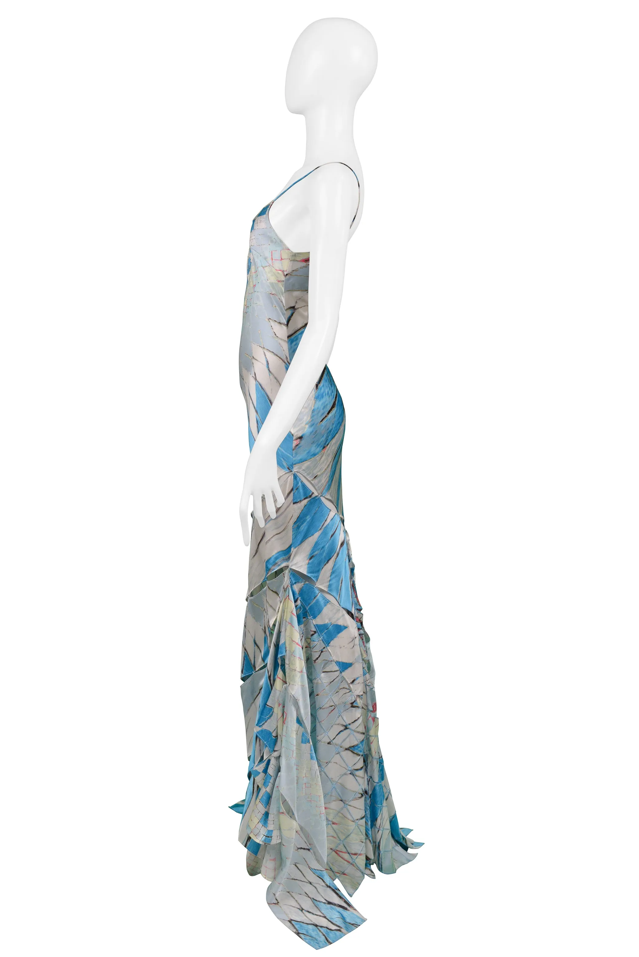 ROBERTO CAVALLI MULTICOLOR KALEIDOSCOPE PRINT GOWN 2004