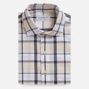 The Navy Blue Hattaway Plaid Seersucker Custom Shirt