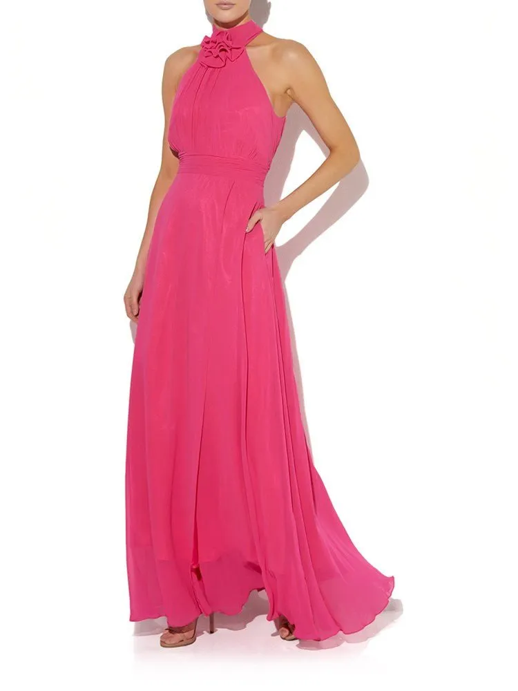 Valencia Hot Pink Halter Gown