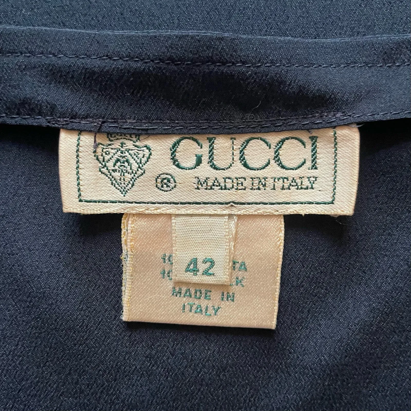 Vintage Gucci Navy Blue Silk Tank