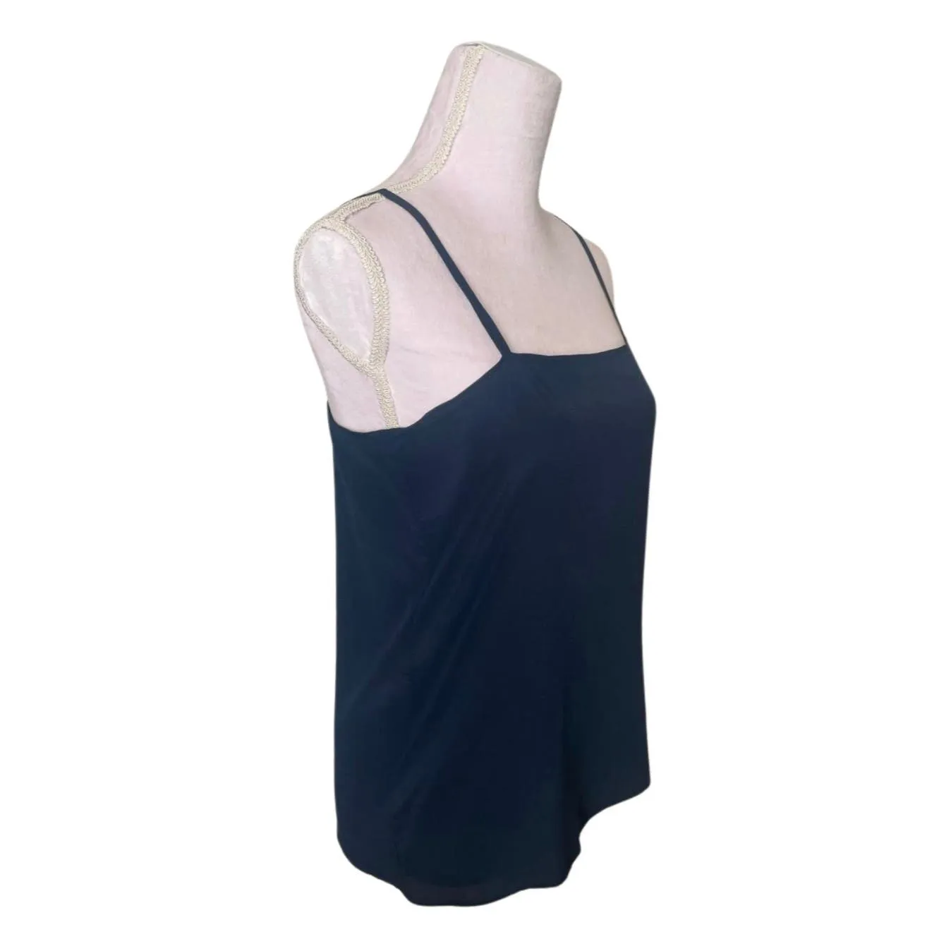 Vintage Gucci Navy Blue Silk Tank