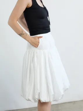 Whip Balloon Skirt - White